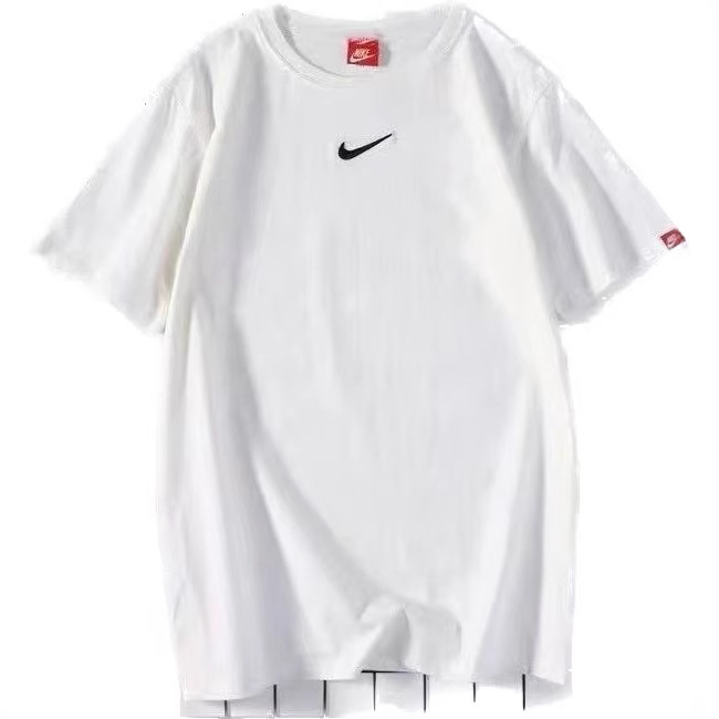 Minimalist Pure Cotton Embroidered Short-Sleeve Summer Crew Neck Casual Versatile Couple Unisex Student Trendy T-Shirt
