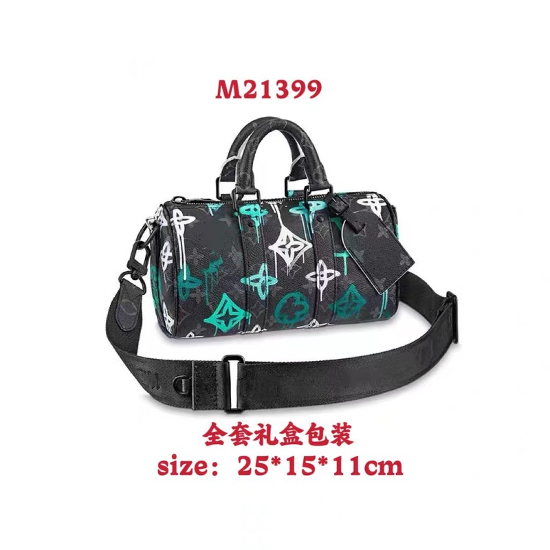 新款keepall-25cm枕头包压花单肩包滚筒包圆筒包时尚斜挎包情侣包|undefined