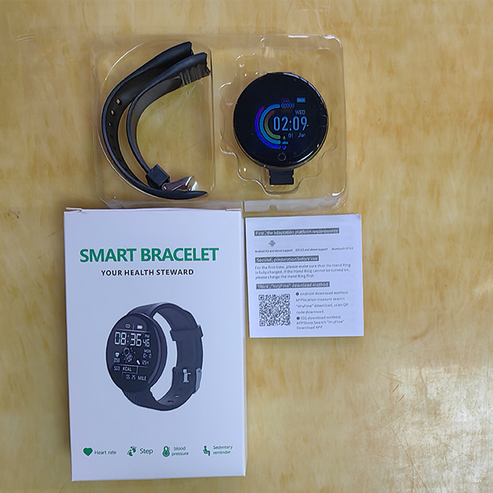 D18 reloj inteligente pantalla redonda paso contando información recordatorio ritmo cardíaco monitoreo del sueño pulsera transfronteriza D18S fábrica en stock