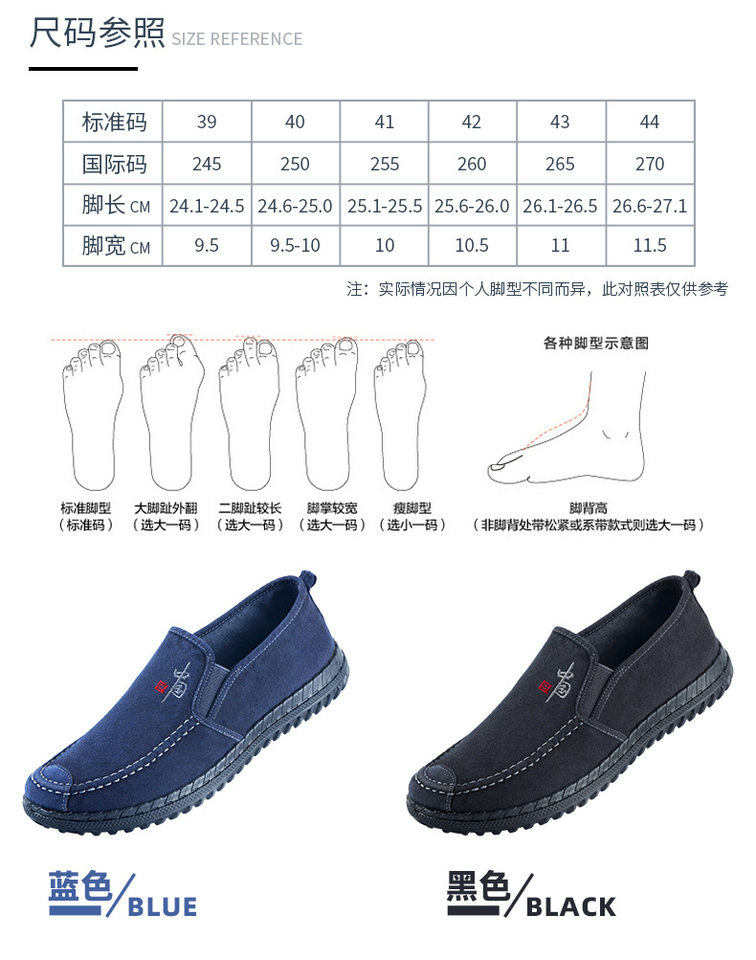 Giày lười nam vải bạt cổ thấp mũi tròn chống trượt êm chân — ZG-88 Lão Bắc Kinh - Xanh dương, ZG-88 Lão Bắc Kinh - Đen, ZG-88 Lão Bắc Kinh - Xanh dương [Hộp], ZG-88 Lão Bắc Kinh - Đen [Hộp] chi tiết 12