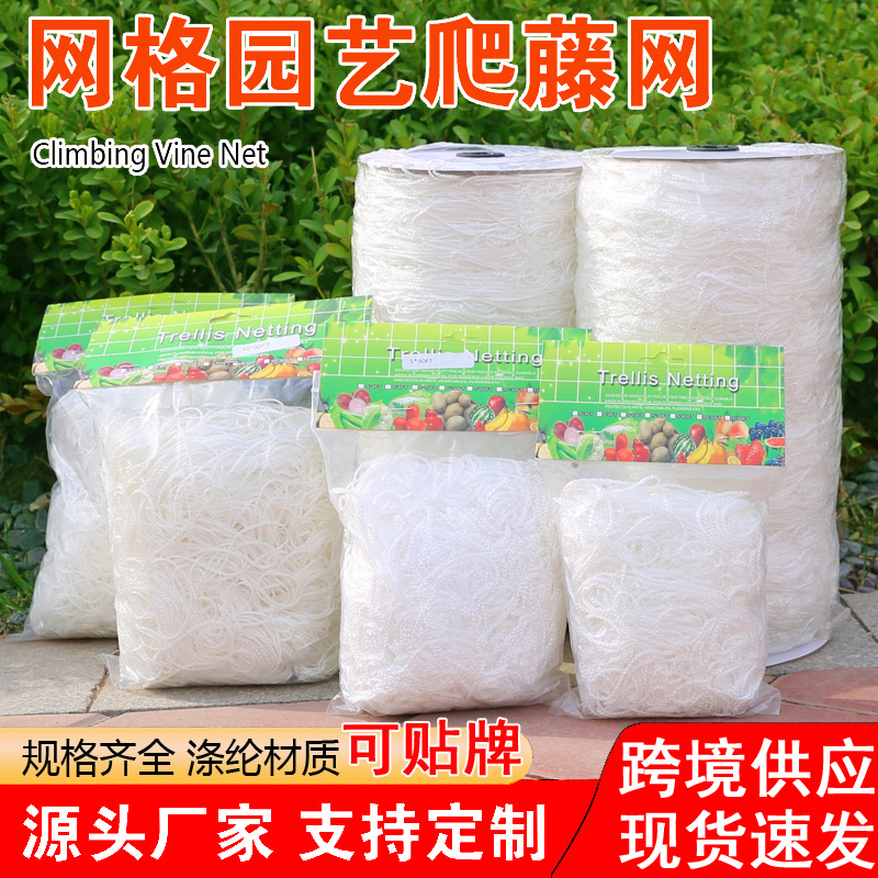 爬藤网园艺瓜果蔬菜丝瓜豆角爬架格子网花卉植物网涤纶网藤蔓绿植