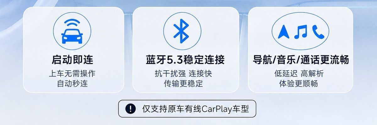 Plug-and-play adapter suitable for Buick, Apple, wireless Volkswagen E-series, CarPlay wireless, Mercedes-Benz wired to car