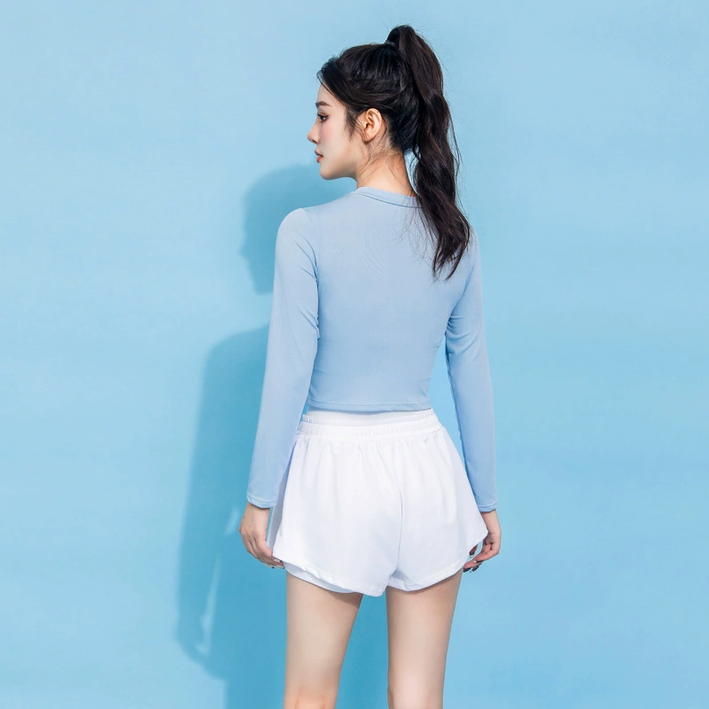 Summer split swimwear, long-sleeve for leisure, protective corner covers, set, sun protection, 2023 collection