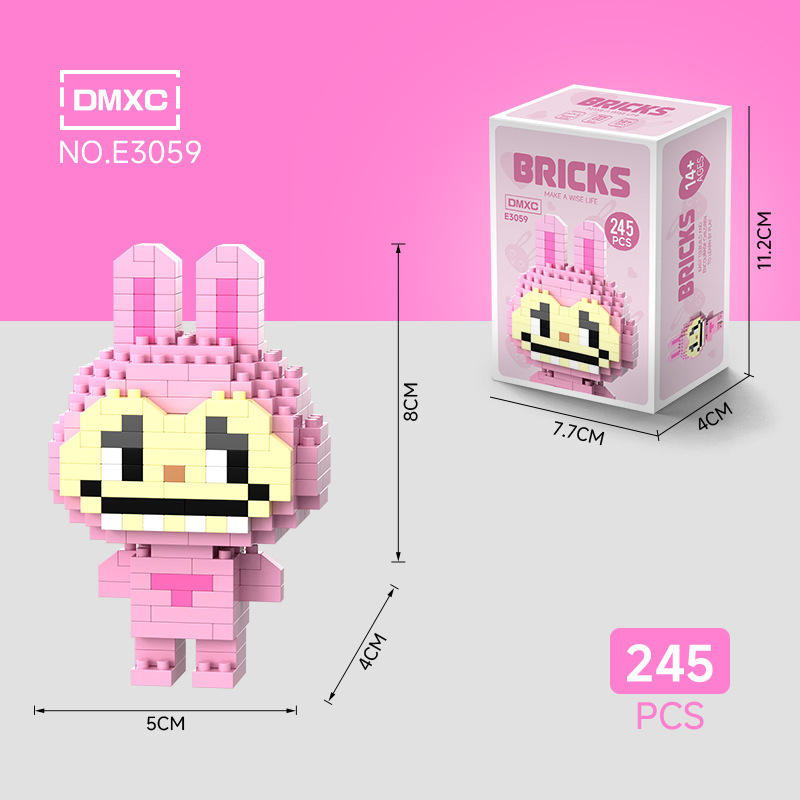ラブブ人形ラブブブラインドボックス小さな粒子ビルディングブロックレゴ漫画組み立ておもちゃ小さな装飾品と互換性があります|undefined
