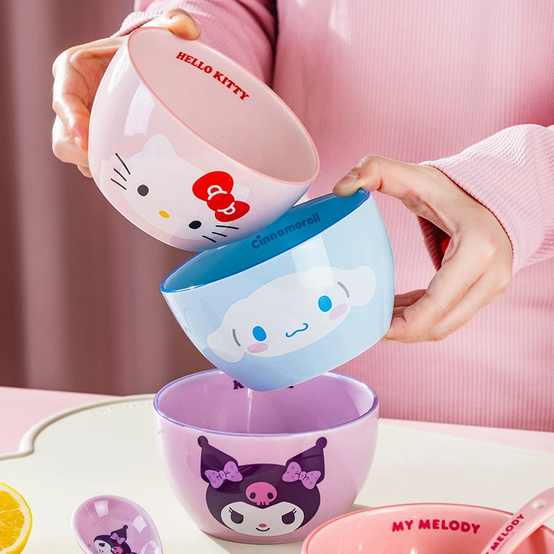 Hello Kitty, милая керамическая посуда для еды, для домашнего использования