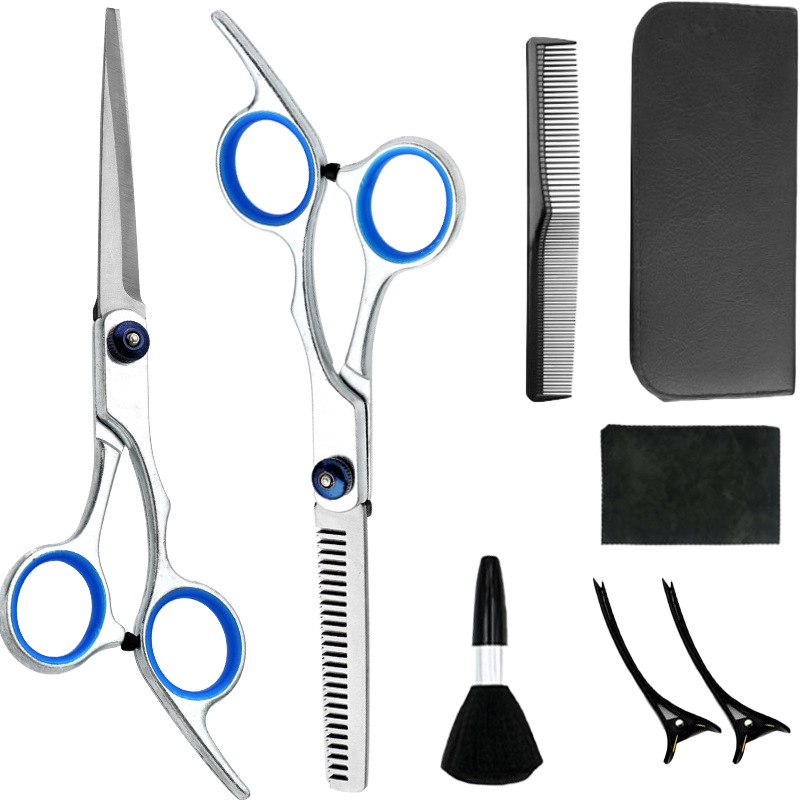 Directo de fábrica tijeras de peluquero conjunto de tijeras de peluquería dientes planos tijeras profesionales flequillo herramienta de adelgazamiento estilista tijeras de peluquero