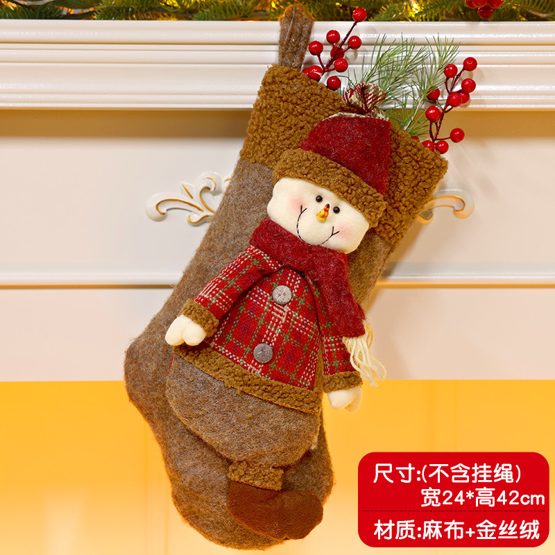 クリスマスデコレーション クリスマスツリーペンダント 大きなクリスマスソックス サンタクロース 雪だるま キャンディギフトバッグ|undefined