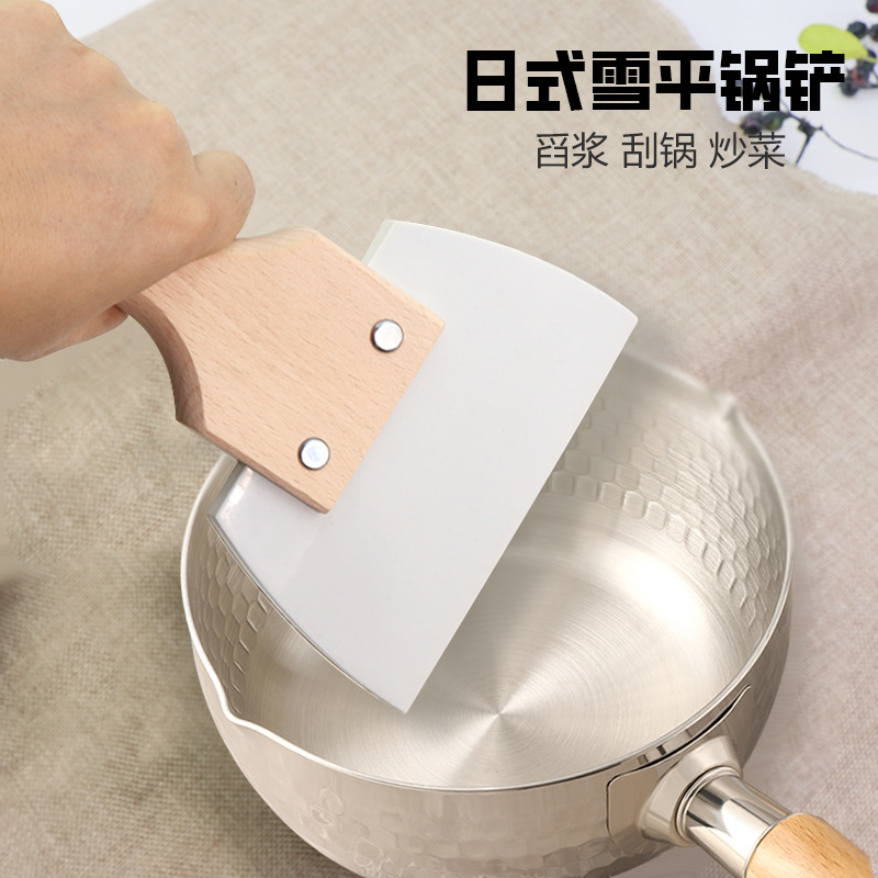 日式雪平锅铲 硅胶铲玉子烧宽面硅胶铲刮缸舀浆用厨房烹饪料理铲