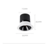 Frameless model with opening 75MM 7w black cup model