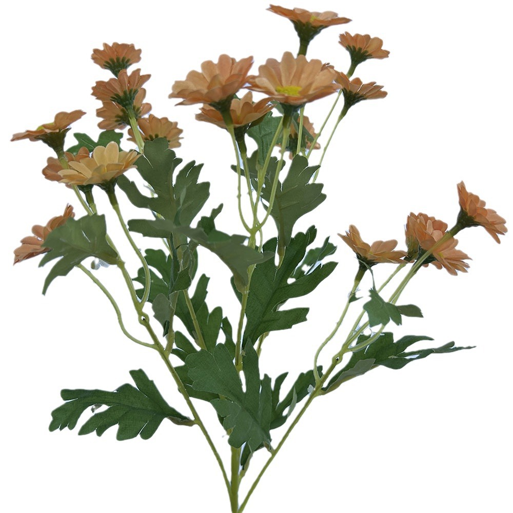 Simulation small daisy gerbera artificial flower 5 forks 20 chamomile flower arrangement photography props Dutch chrysanthemum wild chrysanthemum outs_voghion.com