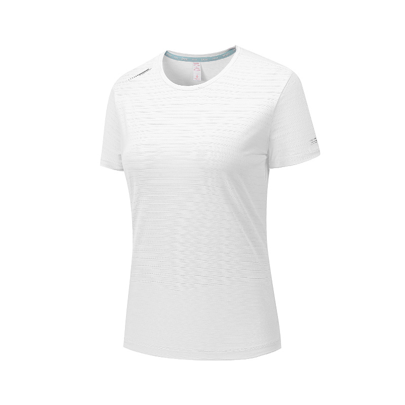 Quick dry silk ultra thin T-shirt with a round collar