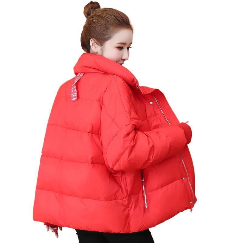 羽绒服女短款宽松大码加厚新款反季韩版白鸭绒时尚保暖冬季外套潮|undefined