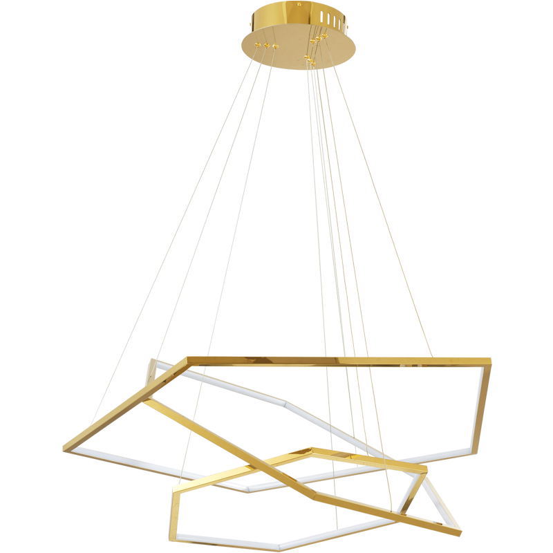 Lámpara hexagonal lujosa geometría moderna candelabros de sala de estar 2023 hexagonal principal acero inoxidable simple y ligero después de la moderna inoxidable