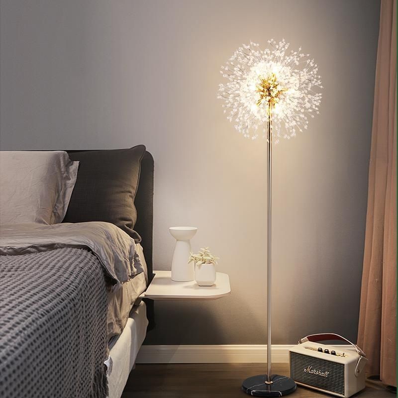 Living Room Sofa Side Floor Lamp Light Luxury Designer Bedroom Bedside Study Crystal Dandelion Explosions Decorative Table Lamp