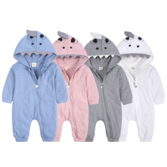 Kids Tales Baby Shark Hooded Onesie for Newborns and Toddlers - Spring and Autumn Outfit 2024
