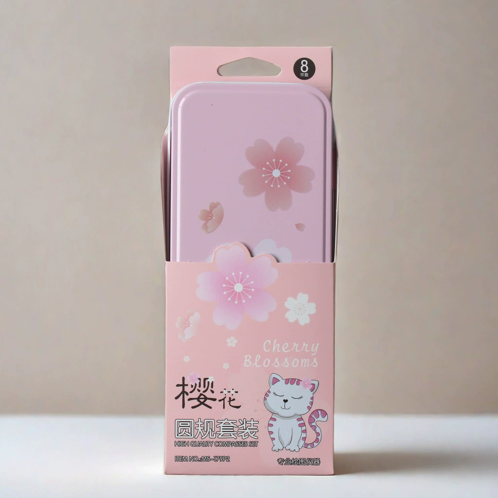 High-end fashionable tin box, ruler, set for students