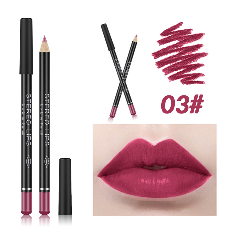 VIBELY European and American export matte non-stick cup lip liner lipstick 12-color line lip liner makeup cross-border wholesale undefined
