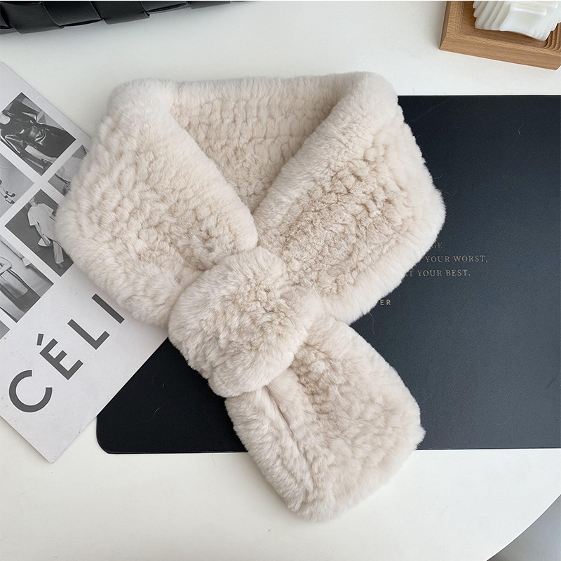 Rex Kaninchenfell Schal Für Damen Warm Winter Mode Accessoire_voghion.com