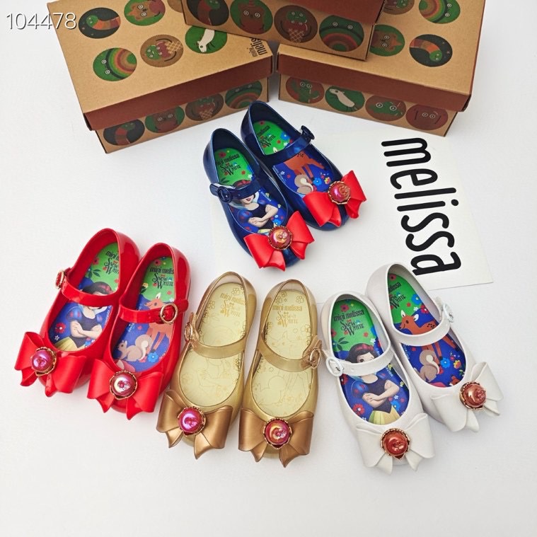 Melissa mismo estilo niña punta redonda zapatos individuales Baotou Aisha princesa zapatos dulces de gelatina de cristal plano con lazo