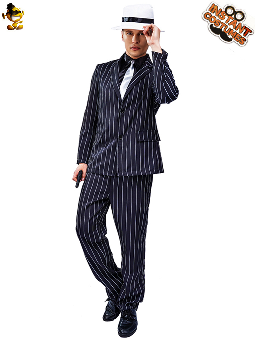 Grande gángster traje de los hombres Cosplay traje de Halloween ropa de fiesta de disfraces traje de rendimiento traje de la etapa