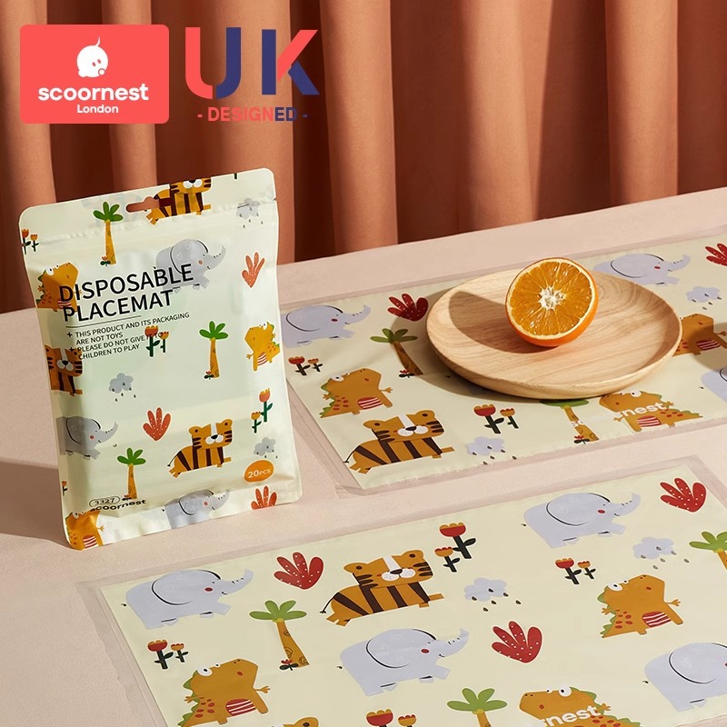 [오일프루프 플레이스매트] 20개 - 닉 애니멀 파라다이스 (개별포장)