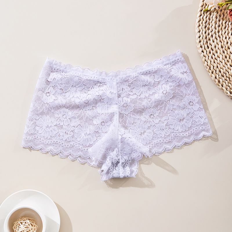 Pantalones de moda sexy de mujer ligera, encaje transpirable sin marcas, pantalones de pierna de algodón nuevo cross-border