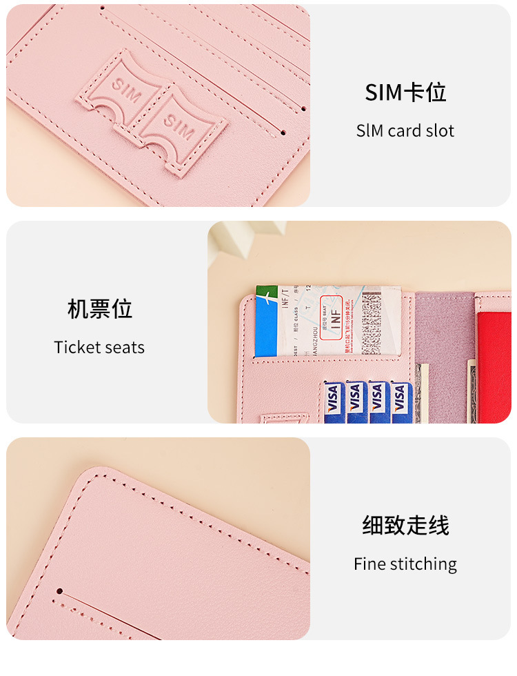 Reisepass-Organizer, multifunktional, Damen, All-in-One