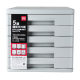 Deli 9773 Desktop Filing Cabinet Five-layer Plastic Drawer Filing Cabinet Storage Box Hard Plastic Stationery Cabinet Office Supplies