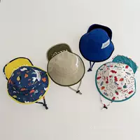 Весна и лето тонкий детский мультяшный принт быстродушный солнцезащитный крем Рыбацкая шапка для мальчиков и девочек