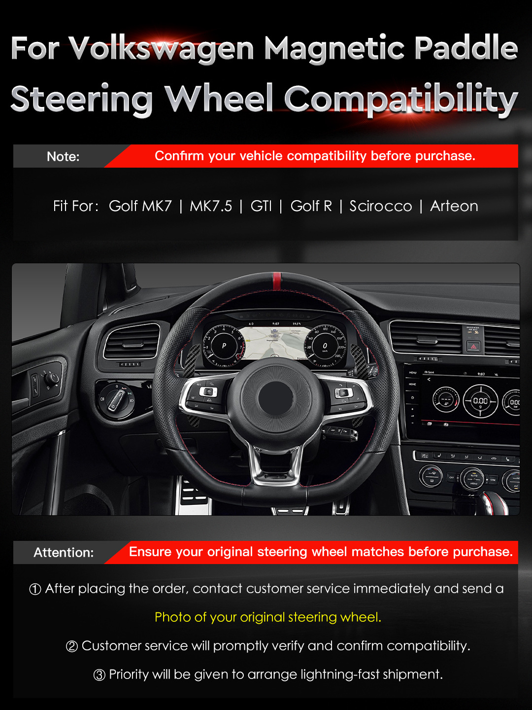 Volkswagen – Steering wheel Magnetic Paddle Shifters - compatible-models