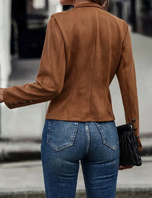 Women's Retro Double-breasted Velvet Jacket For Elegant Autumn_voghion.com