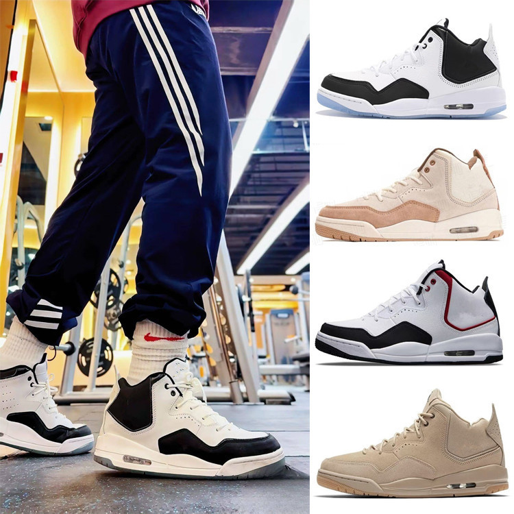 Putian Shoes Naike Official Aj23 White Black Purple Men's and Women's Air Cushion Basketball Shoes Courtside 23 Sports Shoes