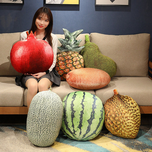 Simulation Fruit Pillow Watermelon Mango Strawberry Durian Cushion Apple Cushion Plush Toy Gift Gift Wholesale