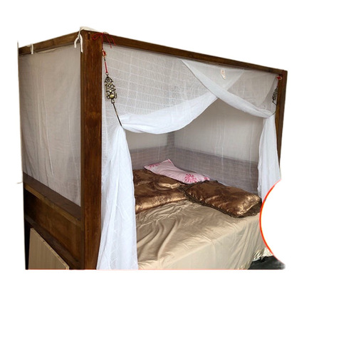 Wholesale double-line high-density cotton gauze mosquito net with bamboo tie rope old-fashioned single door traditional student dormitory mosquito net mosquito net