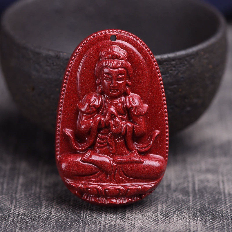 Natural ore, pendant for men and women, necklace, cinnabar, Chinese horoscope