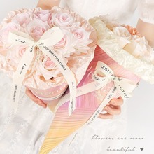 diy礼物礼品装饰丝带1cm鲜花包装花束包装材料烫金螺纹缎带批发