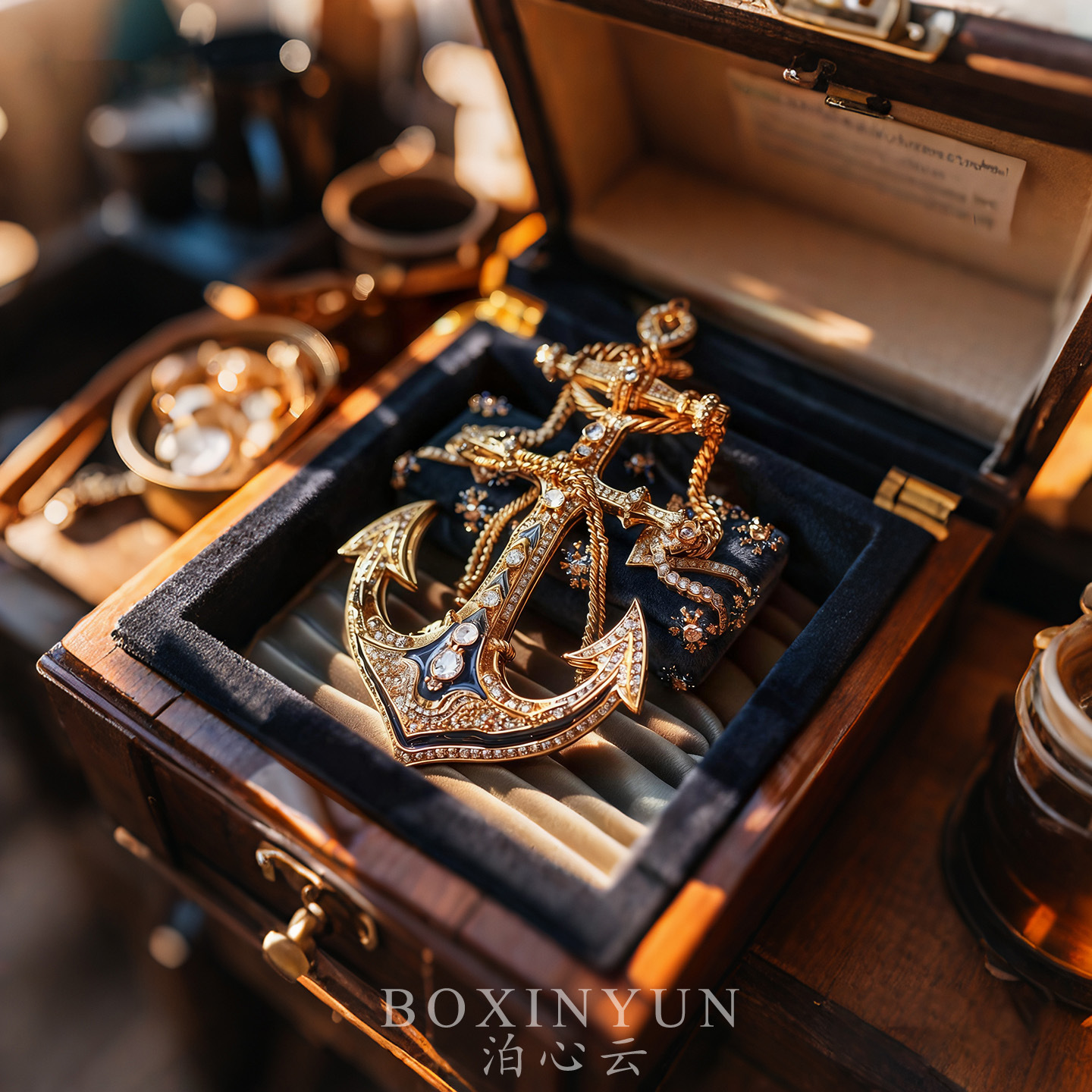 Buxinyun Original Design Anchor Brooch, High-End Fashion Clothing, Personalized Birthday Gift Corsage