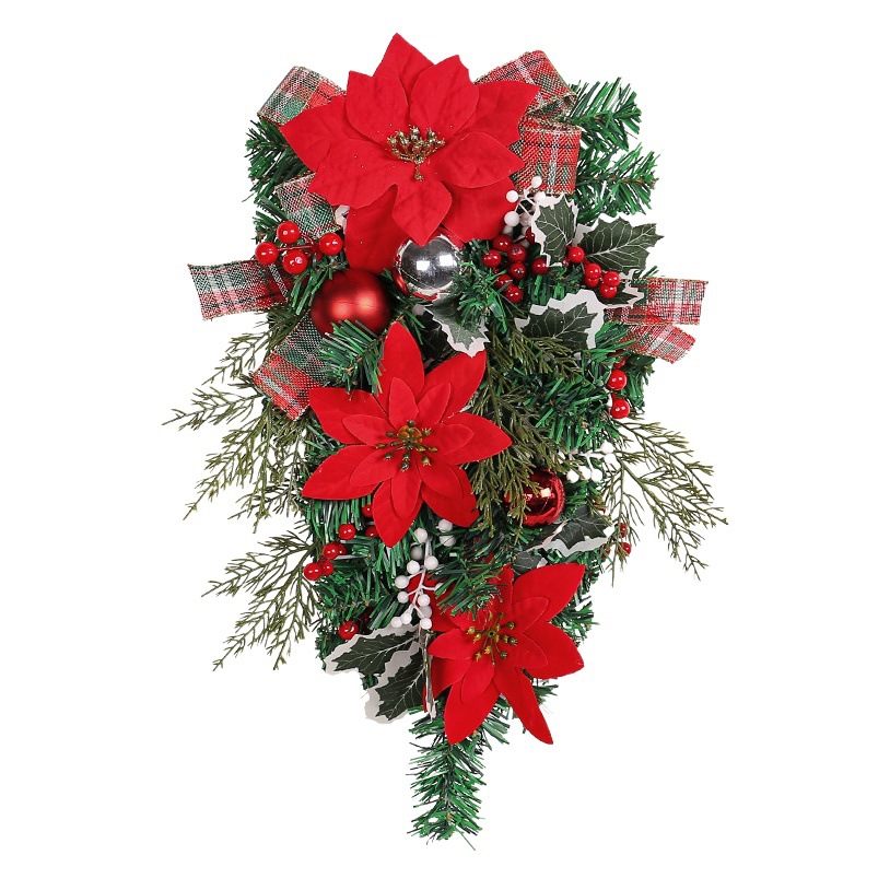 Guirnalda Navideña Creativa de Amazon al por Mayor, Decoración Navideña de Hong Kong, Árbol de Navidad Invertido, Decoración para Puerta, Cortina Navideña para Puerta