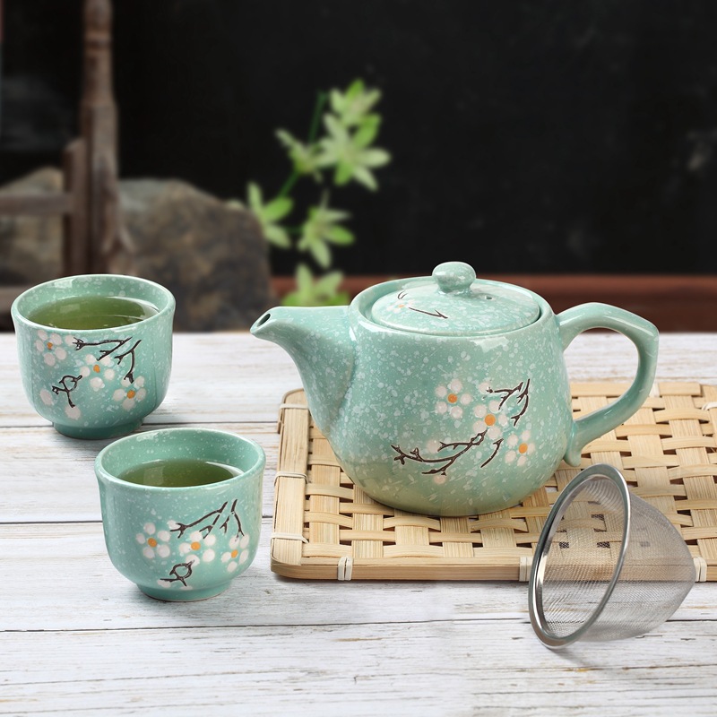26X8新款中式便携小型茶具套装家用手绘陶瓷带滤网泡茶壶茶杯套配