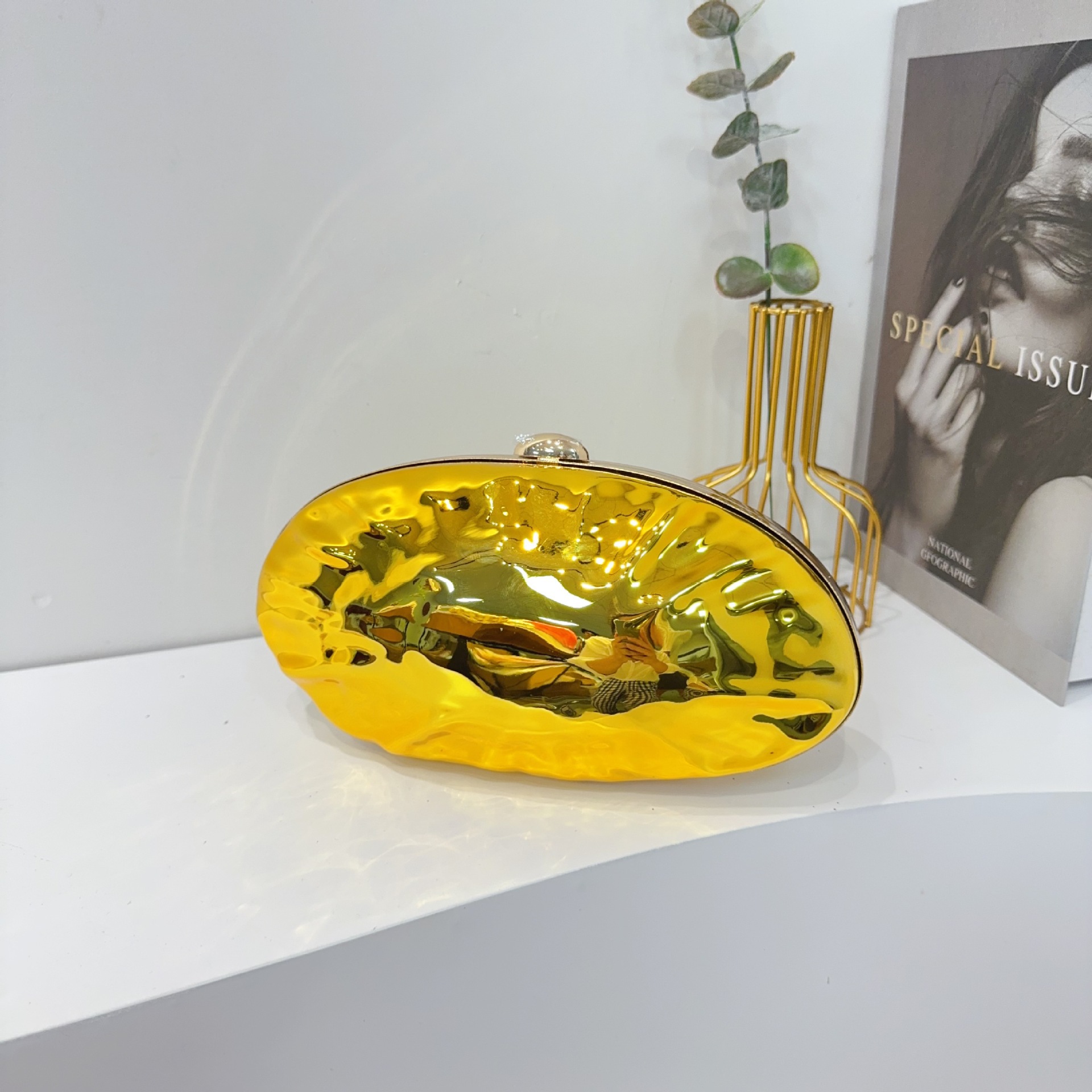 Bolsas de cena transfronterizas bolsas de mano de dama bolsas de bloqueo de mármol bolsas de acrílico bolsas de cadena huevo de ganso bolsas de cena