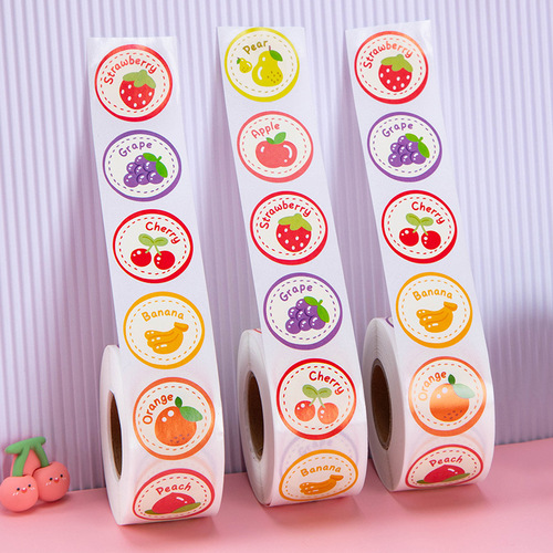 Round flavor sticker fruit durian strawberry jam label baked milk tea jam fruit self-adhesive sealing sticker wholesale