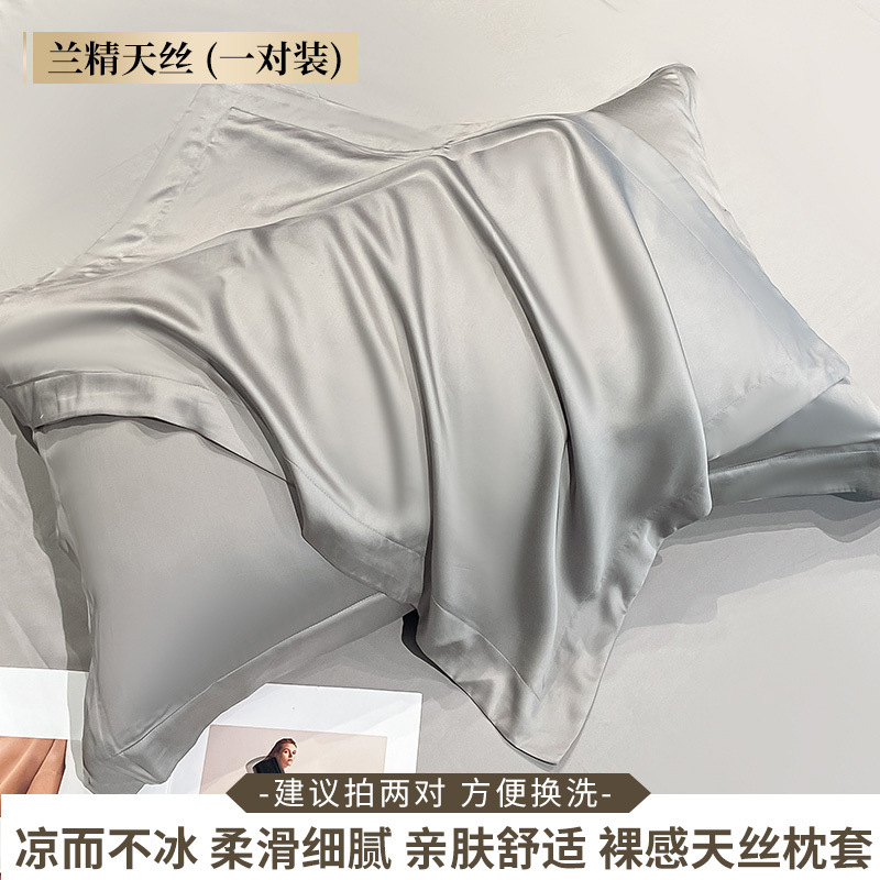 Funda de almohada de verano Tensi Funda de almohada de seda Un par de fundas de almohada de seda de hielo 48cmx74cm2024 Nuevo 2