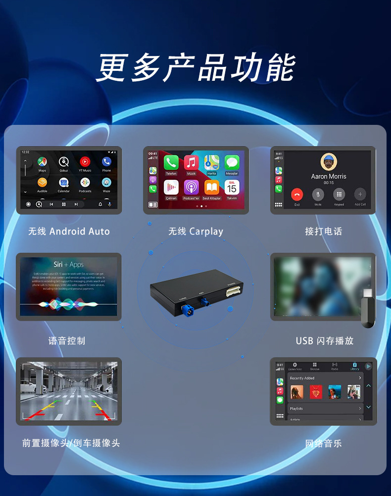 Suitable for A3/S3/A4L/A5/Q2L/Q5L/Q7 Audi Wireless Carplay/Android Auto/Hica