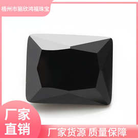 2x3~13x18mm 长方形直角黑色锆石多彩祼钻 梧州人造宝石批发