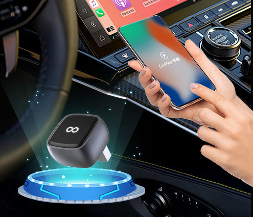 New Wireless Carplay Box Wired to Wireless Adapter Carplay Android Auto 2-in-1