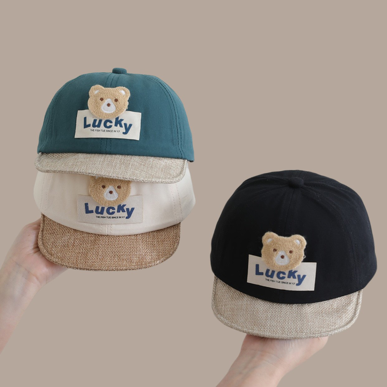 Sombrero coreano para bebés primavera y otoño lindos osos sombreros de béisbol de ala suave para bebés varones sombreros de moda para niños pequeños