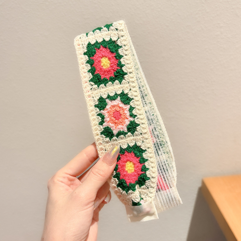 Sen sistema de punto flor fresa velcro para niñas y niños acabado de cabello correa de cabello sensación de alto nivel lavado de la cara brocha de cabello