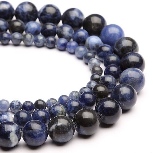 廠家直供 A級天然藍紋石散珠深蘇打石珠子圓珠 跨境外貿 Sodalite