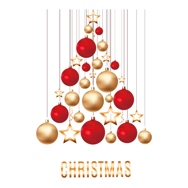 クリスマス装飾品ガラスドアシール店舗デパートクリスマスギフトボックスクリスマスツリー雰囲気配置静電シール|undefined