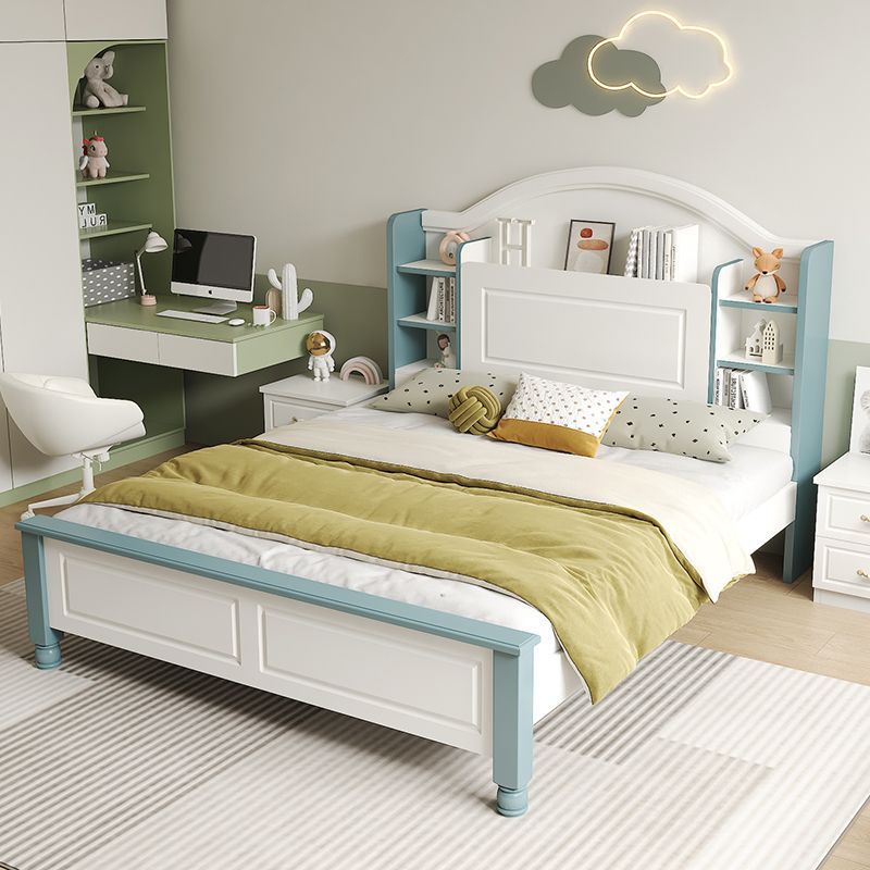 Children's Bed Boy. Single Bed. Solid Wood Double Bed Girl Bookshelf Bed Storage Student Princess Bed